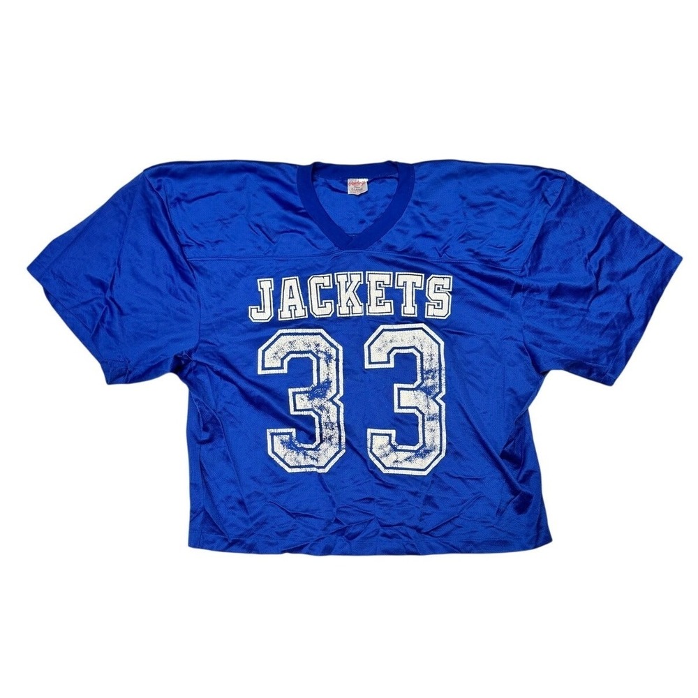 1980's 1970's Mesh Cropped Rawlings Football Jersey‎ Jackets #33 Men's Size XL